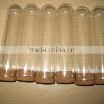 clear plastic packaging test tube with cork cap