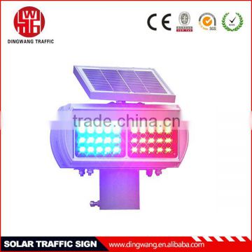 One Red and One Blue Solar Double Sides Flash Warning Light