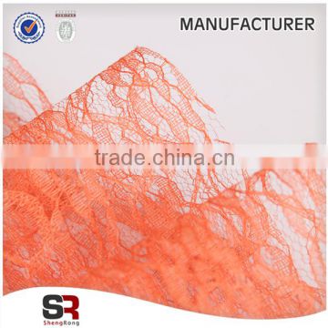 orange color lace fabric roll fro flower wrap