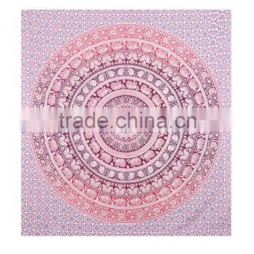Mandala Wall Hanging Tapestry Printed Floral & Elephant Patterns Cotton Tapestry Supplier