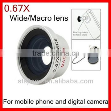 Universal magnetic 0.67X wide angle macro lens for iphone