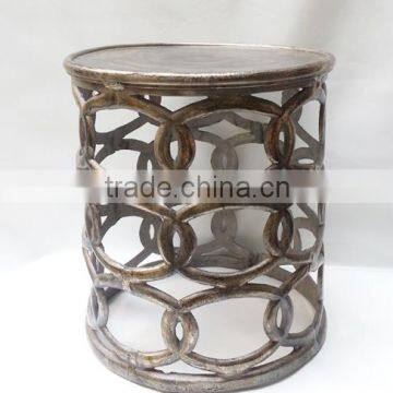 Handcraft Aluminium Stool, Decorative Stool, Antique Metal Stool, Side Table