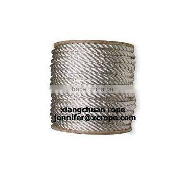 3 strands twisted High Strength Nylon rope /mooring rope