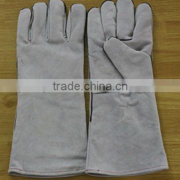 Grey Color Safety Gloves,Cow Split Leather Work Glove,Leather Welding Gloves