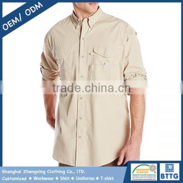 100 cotton sportswear bonehead design long sleeve fishing shirt with vented for men