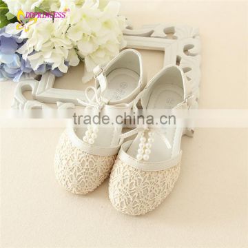 China flat girl dress shoes, wholesale children school shoes lace and beads sandal children shoes girl