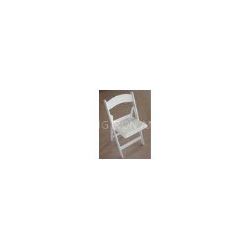 White Armless Resin Folding Chair , Contemporary Plastic UV Protection Chair For Hotel