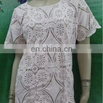 2016 lady blouse & top fashion lace blouse design