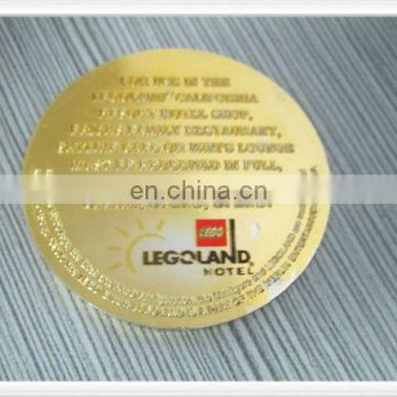 Promotional gold color embossed plastic token coin