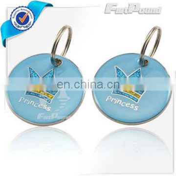 Custom Blue Round Shape Pet Tags in Your Own Logo