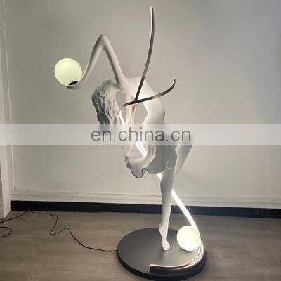 Designer Living Room Club Exhibition Hall Creative Girl Dancing Floor Lamp