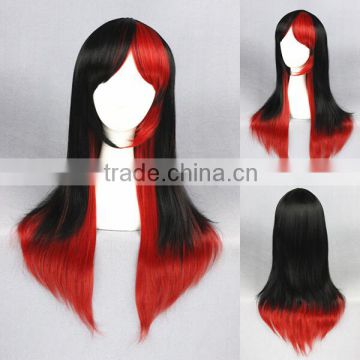 Cheap 60CM medium black red lolita fancy women synthetic hair cosplay wig