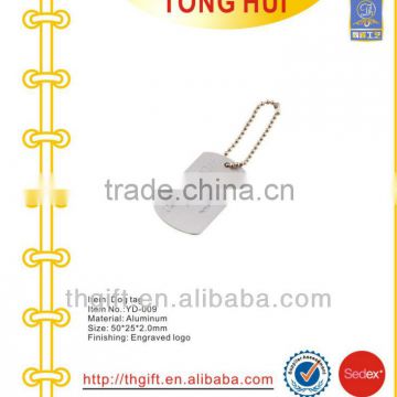 Engraved logo metal hang dog tag pendants necklace
