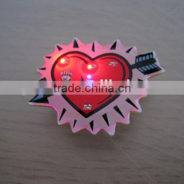 2016 Music sound badge led lapel pin led flashing light pin