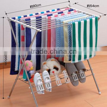 High quality stainless steel extendable clothes drying hanger rack/foldable clothes hanger drying rack ONE-100