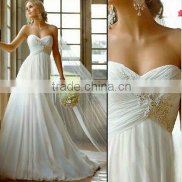 Bridal Dress 2015 New Stock US Size 2 to 22 White/Ivory Applique Beach Wedding Dresses
