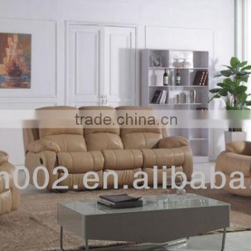 Modern design brown Recliner sofa top grain leather and PU material