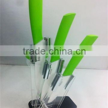 4pieces ceramic knife kitchen set with stand