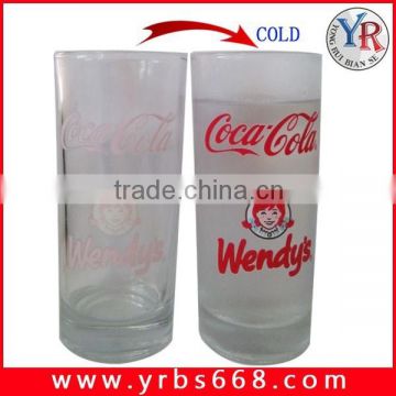 2015 color change glass tumbler made in China