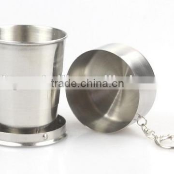 Stainless steel telescopic cup, three joints cup folding cup, outdoor easy to carry Retractable Cup 140ml