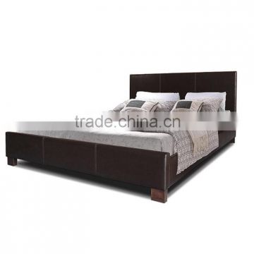 Black Linen Panel Bed with Upholstered Headboard Bedroom Furniture