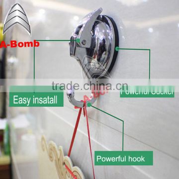 2016 A-bomb 304 stainless steel ABS TPU environmental Vacuum bathroom Suction metal snap hook