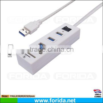3 port USB3.0 HUB and TWO COMBO with Taiwan IC