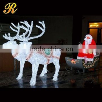Led lighted horse carriage with santa claus for large christmas decoration