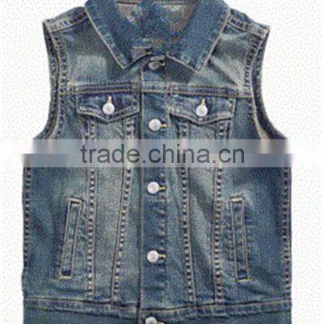 2016 Latest design boys windproof waterproof jeans vest