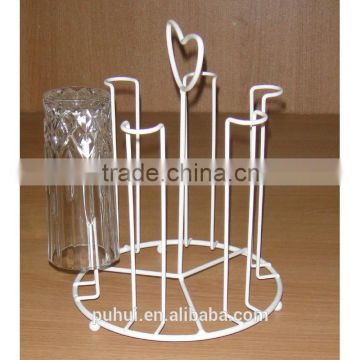 white color coating glass rack holder from china factory