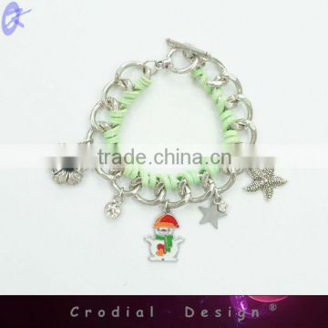 Christmas Design Bracelets With Christmas Snowman Flower Star Pendant For Christmas Chain Bracelets