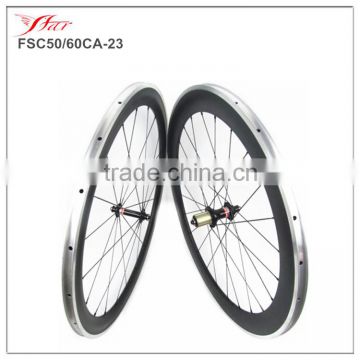 High performance carbon alloy wheelset 50mm front 60mm rear, 700C mixed carbon wheels with Novate A291SB/F482SB black hub
