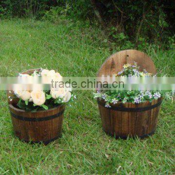 wooden flower pot