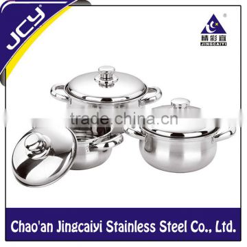410# Stainelss Steel Belly-Shape 6 pcs Cooking pot