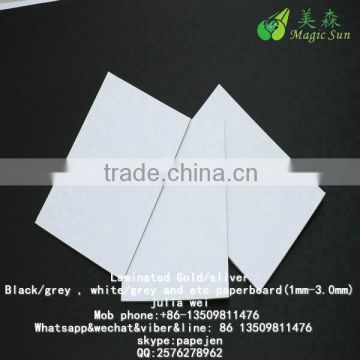 Uncoated paper board with white back FDA grey white duplex paper laminated chipboard