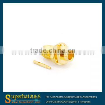 RP-SMA Solder Jack(male pin) bulkhead connector for .141" cable connector f for cable coaxial