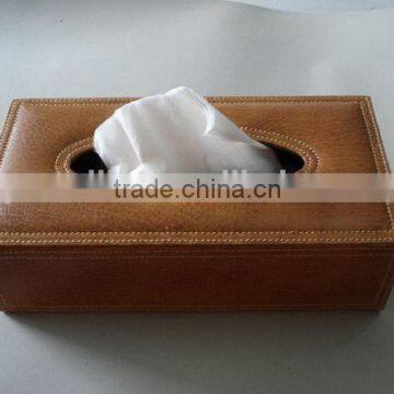 Bottom price hotsell luxury pu leather tissue box with drawer