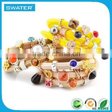 Endless Jewelry Gold Leather DIY Charm Bracelet Wholesale Fashion Bracelet