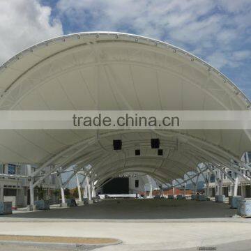 Wind proof FERRARI PVC coated tensile fabric architecture plaza canopy in Malaysia