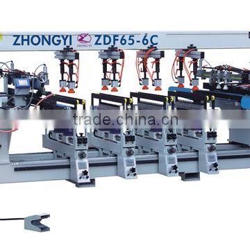 six-ranged woodworking drill machine with automatic feeding system