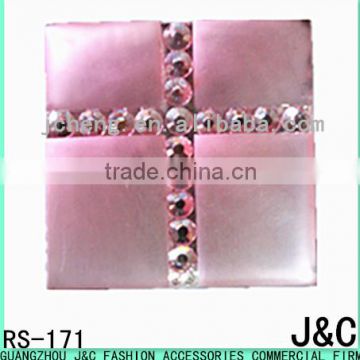 30mm pink color matt face square shaped resin stone