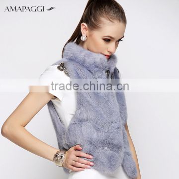 Factory promote sapphire mink fur vest for girl