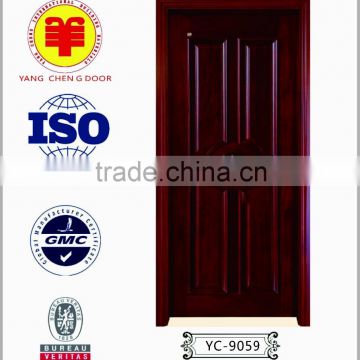 China Wood Door Supplier, 5-Panel Design Single Swing Timber Wood Doors