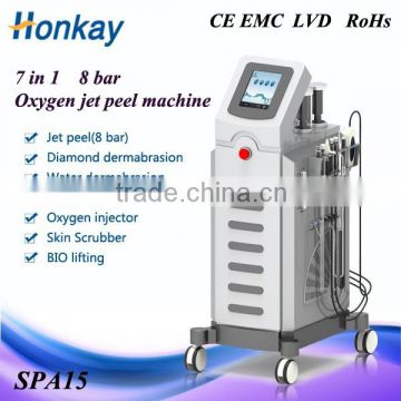 funtional 7 in 1 oxygen jet dermabrasion with high pressure spray vacuum oxygen systems