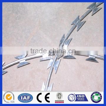 professional galvanized concertina razor barbed wire, razor barbed wire, razor wire