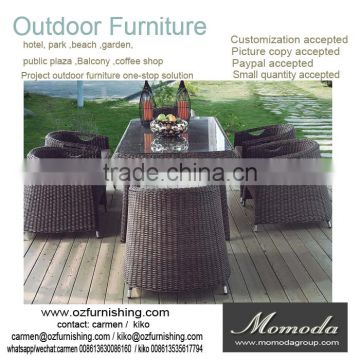 9052 With UV-protected rattan cube set table outdoor dining set/easy carry KD ratten cube outdoor table and chair