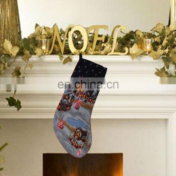 christmas stocking holders with led light for party holiday