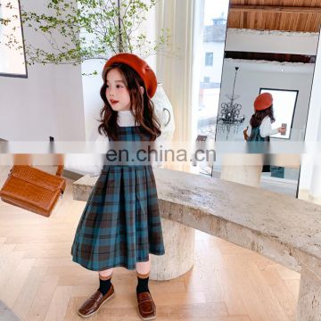 Autumn and winter new styles  children   girls college style vests plaid skirts