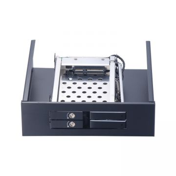 Unestech ST5524 Aluminum 2x 2.5in Tray-less hot-swap SSD Hdd Mobile Rack for 5.25in Optibay Enclosure