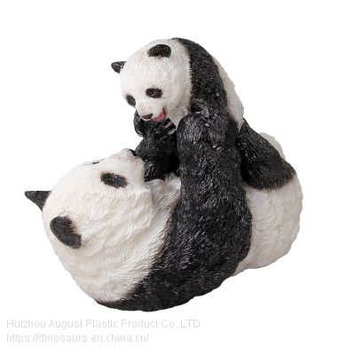 Plastic Female Giant Panda Figurine Soft Vinyl China Panda Animal Model Toys Jungle Animal Action Figure for kids gifts